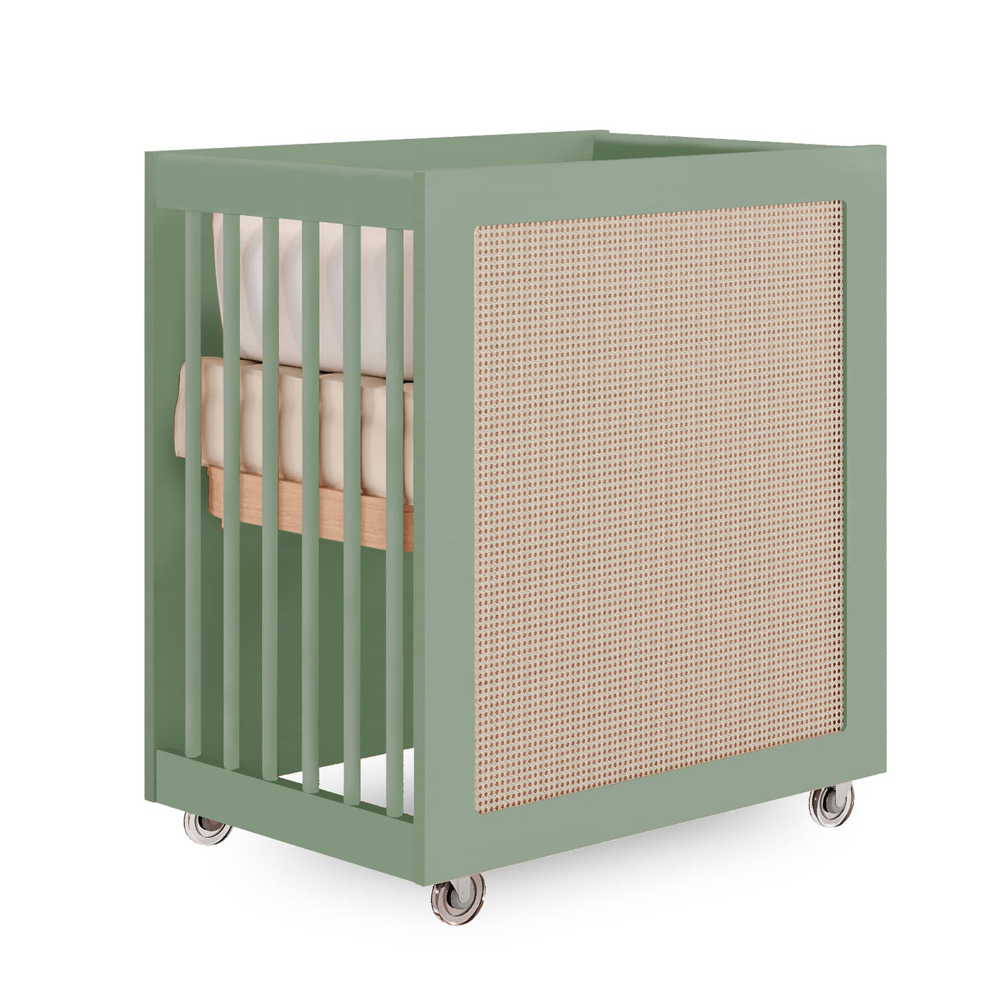 Kit de Transformação Para Mini Berço Haus Nature Com Palha - Verde Jardim Old