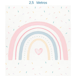Papel de Parede Infantil Arco Íris Aquarela Com Granulados Coloridos - Mural