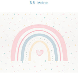 Papel de Parede Infantil Arco Íris Aquarela Com Granulados Coloridos - Mural