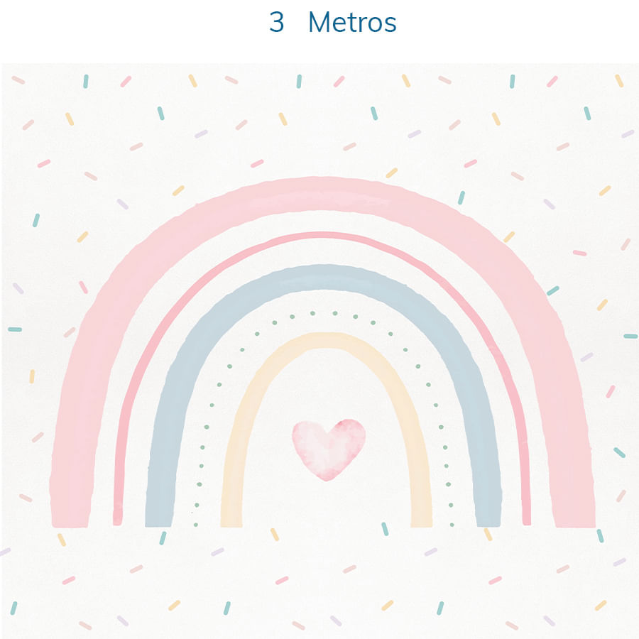 Papel de Parede Infantil Arco Íris Aquarela Com Granulados Coloridos - Mural