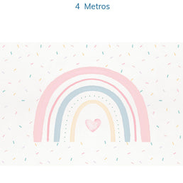Papel de Parede Infantil Arco Íris Aquarela Com Granulados Coloridos - Mural