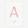 Quadro Infantil Com Inicial e Confetes - Vertical