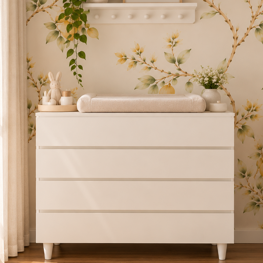 Cômoda de Bebê Haus Nature 4 Gavetas Branca 110cm