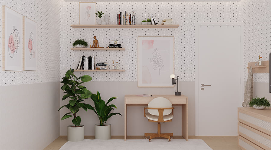 Quarto Haus Nature Palha Geométrico