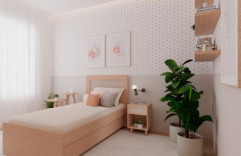 Quarto Haus Nature Palha Geométrico