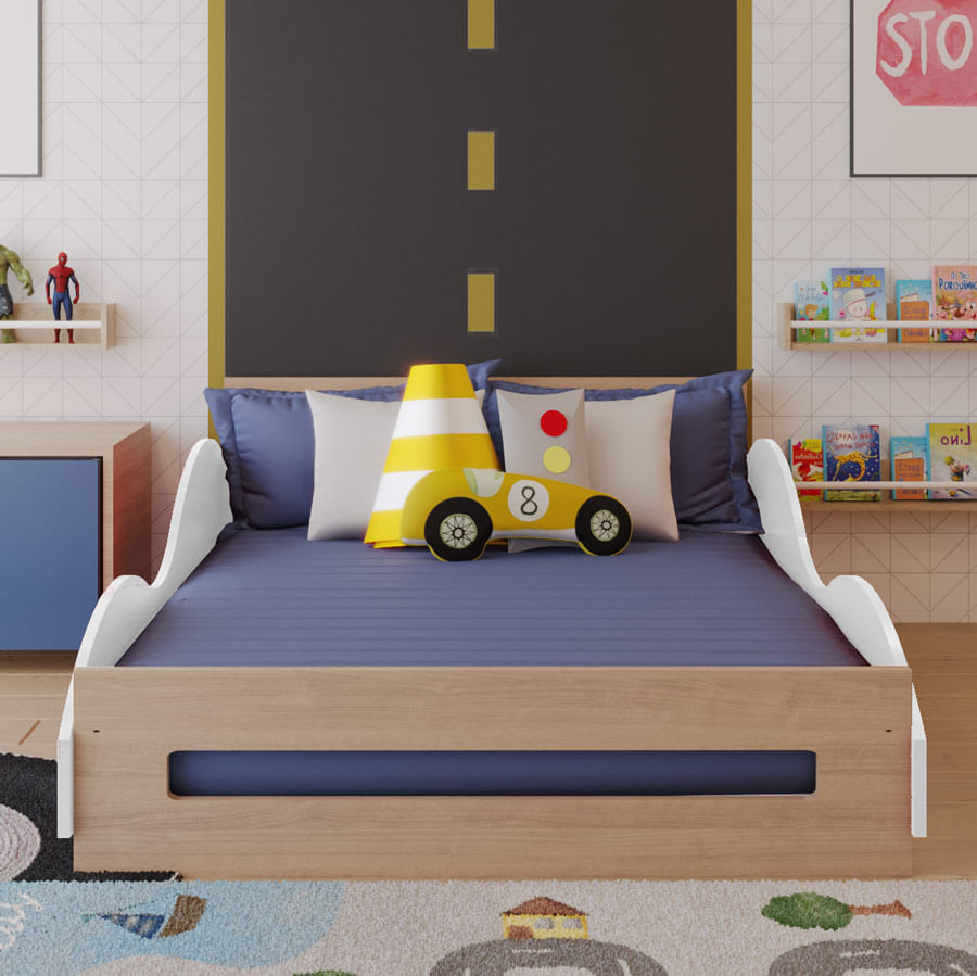 Cama Montessoriana Casal Carro - Branco