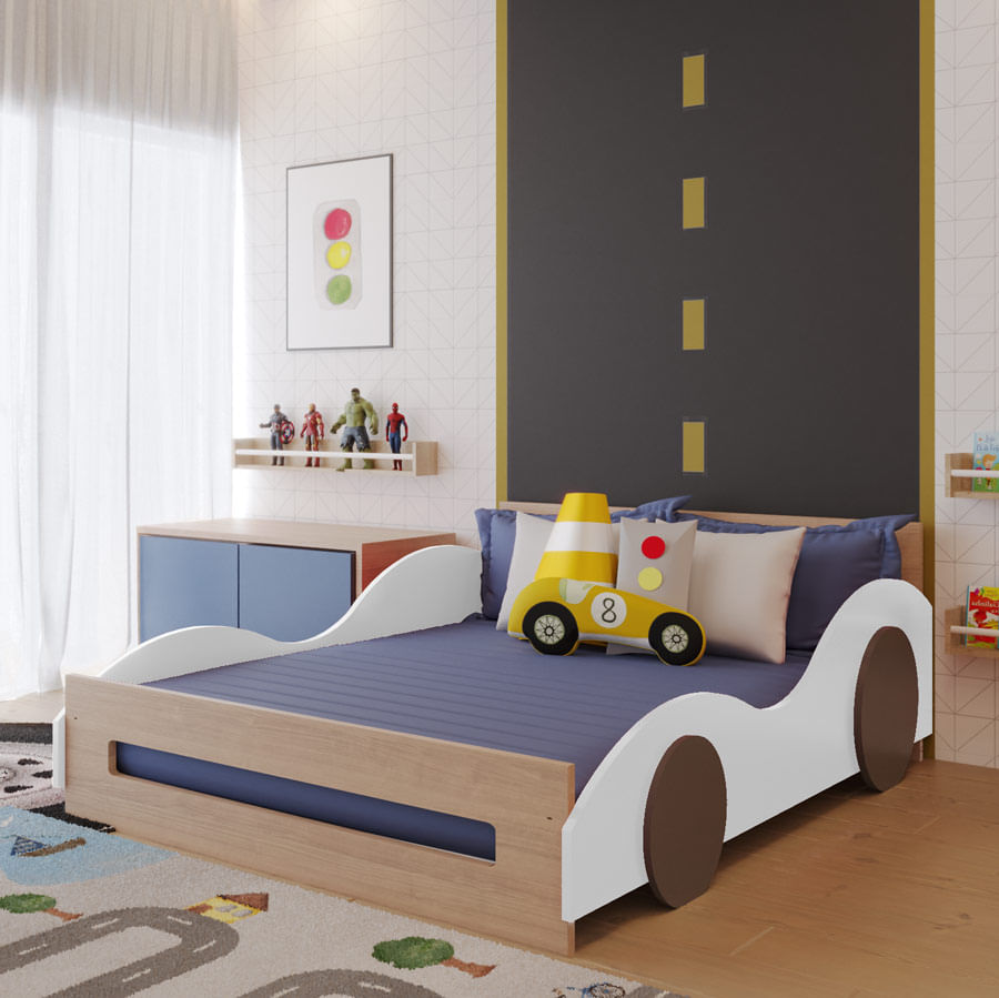 Cama Montessoriana Casal Carro - Branco