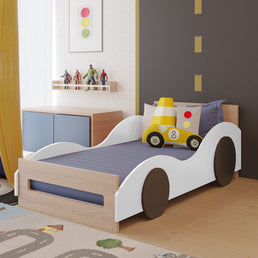 Cama Montessoriana Solteiro Carro - Branco