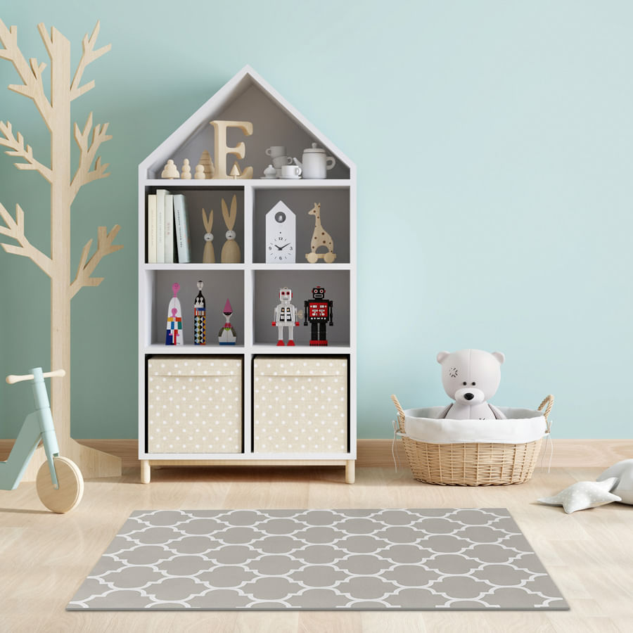 Tapete Infantil Retangular Arabesco - Bege