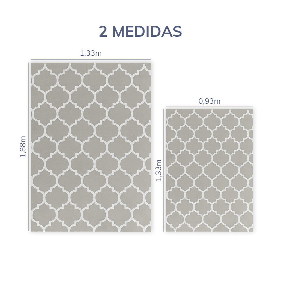 Tapete Infantil Retangular Arabesco - Bege