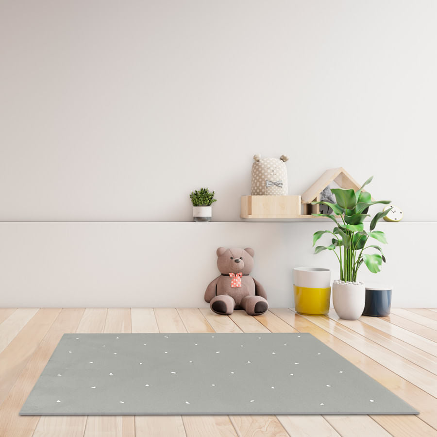 Tapete Infantil Retangular Granilite - Cinza