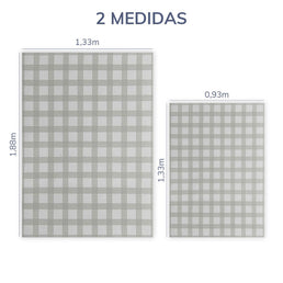 Tapete Infantil Retangular Xadrez Médio - Cinza