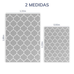 Tapete Infantil Retangular Arabesco - Cinza