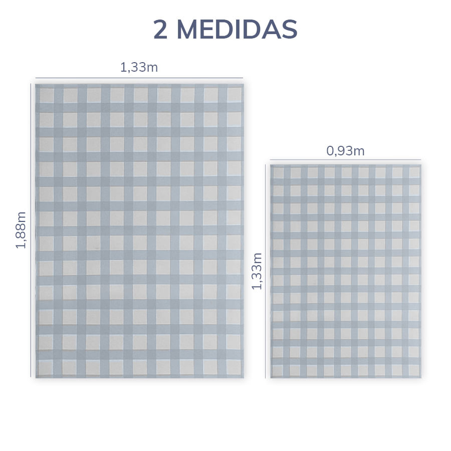 Tapete Infantil Retangular Xadrez Médio - Azul