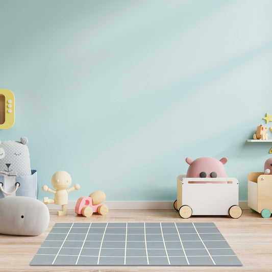 Tapete Infantil Retangular Gride - Azul