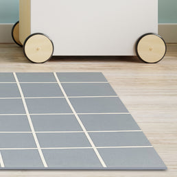 Tapete Infantil Retangular Gride - Azul