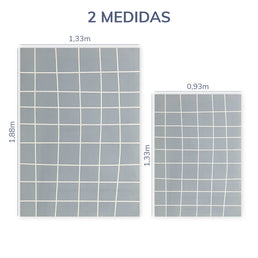 Tapete Infantil Retangular Gride - Azul