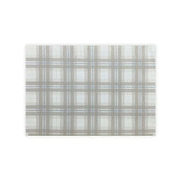 Tapete Infantil Retangular Xadrez Classic - Bege com Azul