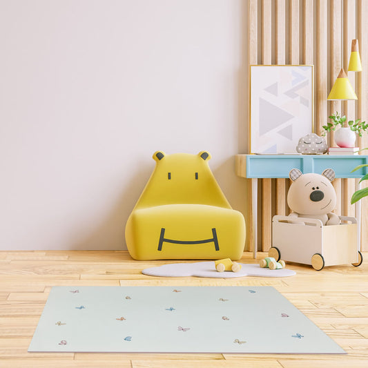 Tapete Infantil Retangular Borboletas Flores do Campo - Colors