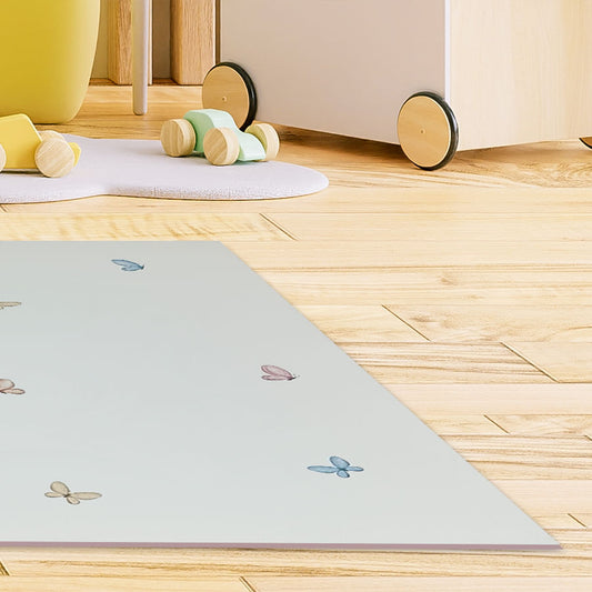 Tapete Infantil Retangular Borboletas Flores do Campo - Colors