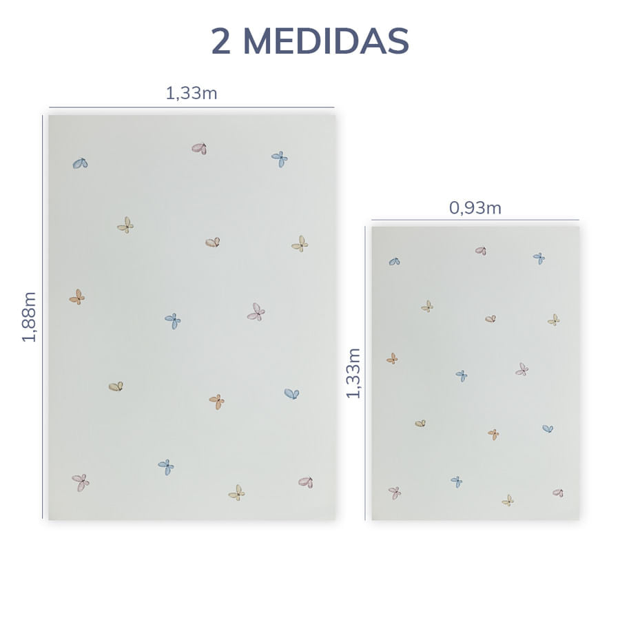 Tapete Infantil Retangular Borboletas Flores do Campo - Colors