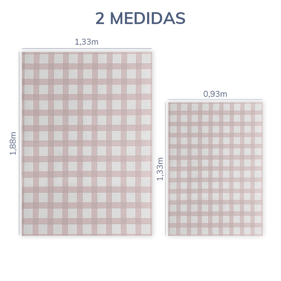 Tapete Infantil Retangular Xadrez Médio - Rosa