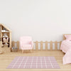 Tapete Infantil Retangular Gride - Rosa