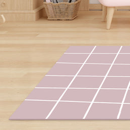 Tapete Infantil Retangular Gride - Rosa