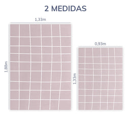 Tapete Infantil Retangular Gride - Rosa