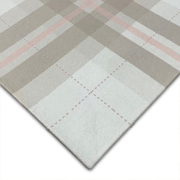 Tapete Infantil Retangular Xadrez Classic - Bege com Rosa