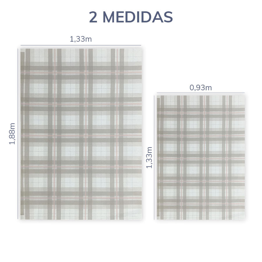 Tapete Infantil Retangular Xadrez Classic - Bege com Rosa