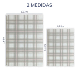 Tapete Infantil Retangular Xadrez Classic - Bege com Rosa