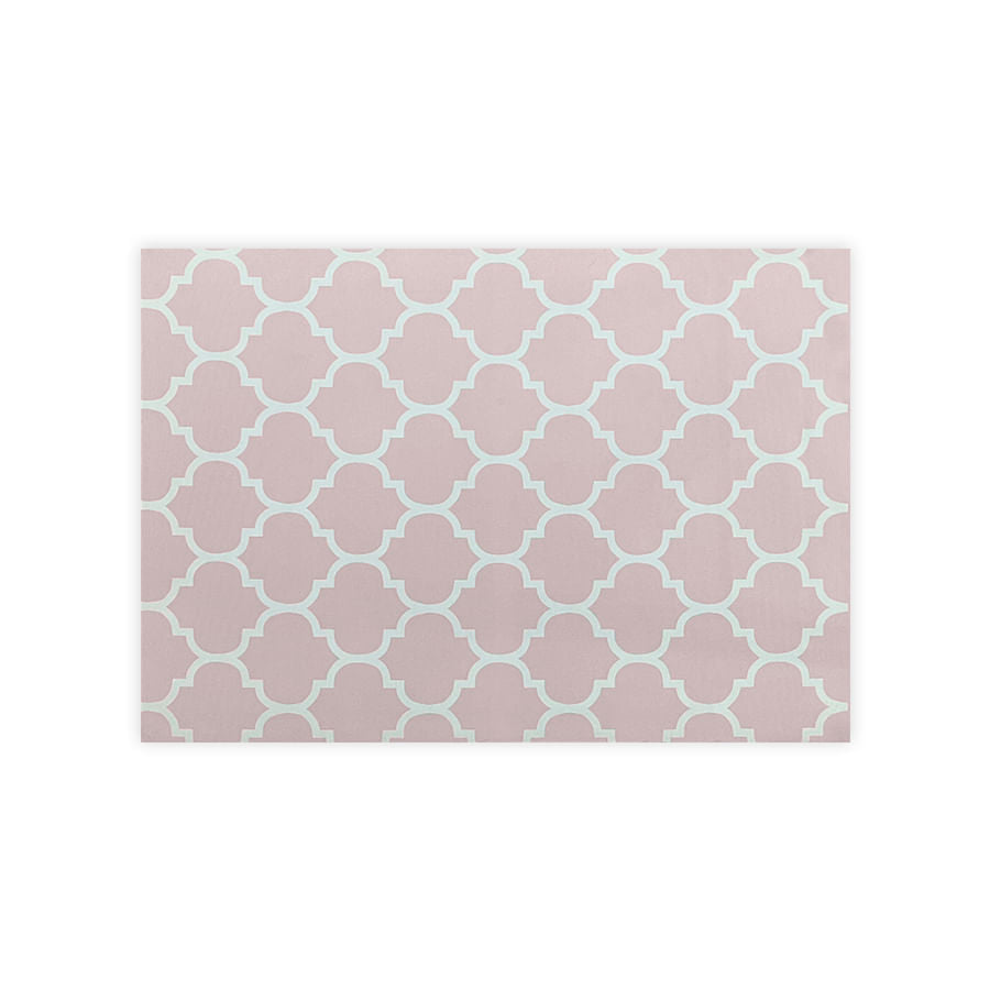Tapete Infantil Retangular Arabesco - Rosa