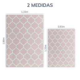 Tapete Infantil Retangular Arabesco - Rosa