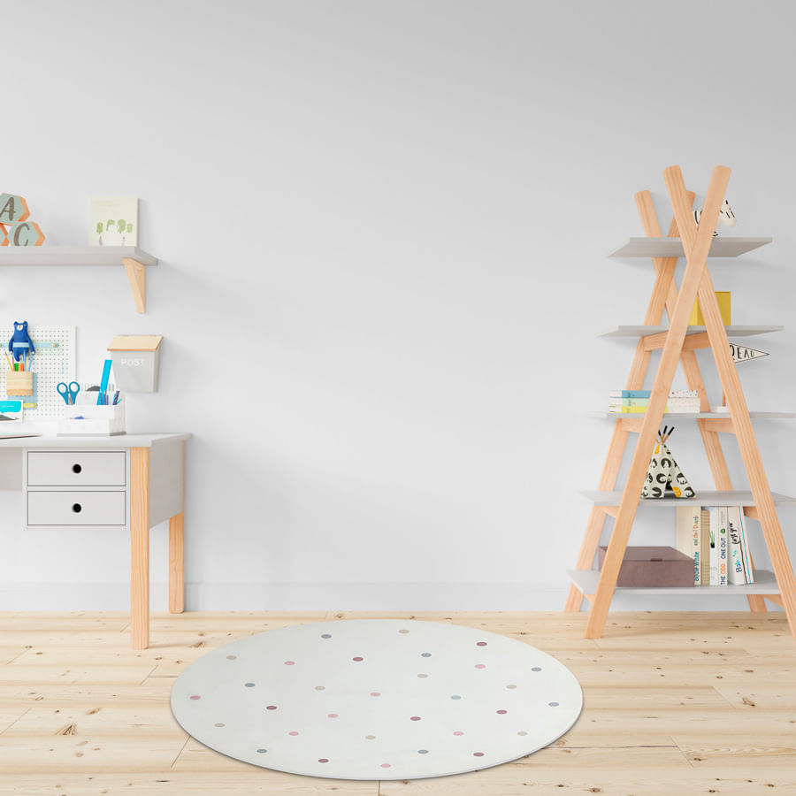 Tapete Infantil Redondo Poá - Rosa