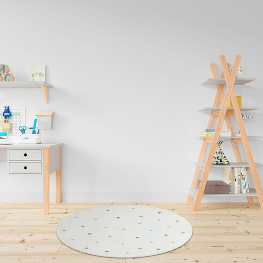 Tapete Infantil Redondo Poá - Rosa