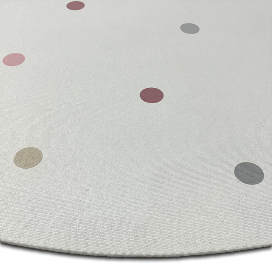 Tapete Infantil Redondo Poá - Rosa