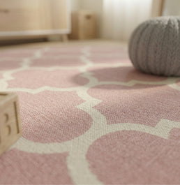 Tapete Infantil Redondo Arabesco Rosa - 1,33m