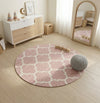 Tapete Infantil Redondo Arabesco Rosa - 1,33m