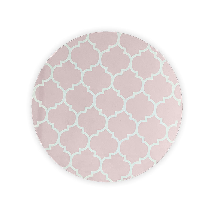 Tapete Infantil Redondo Arabesco - Rosa
