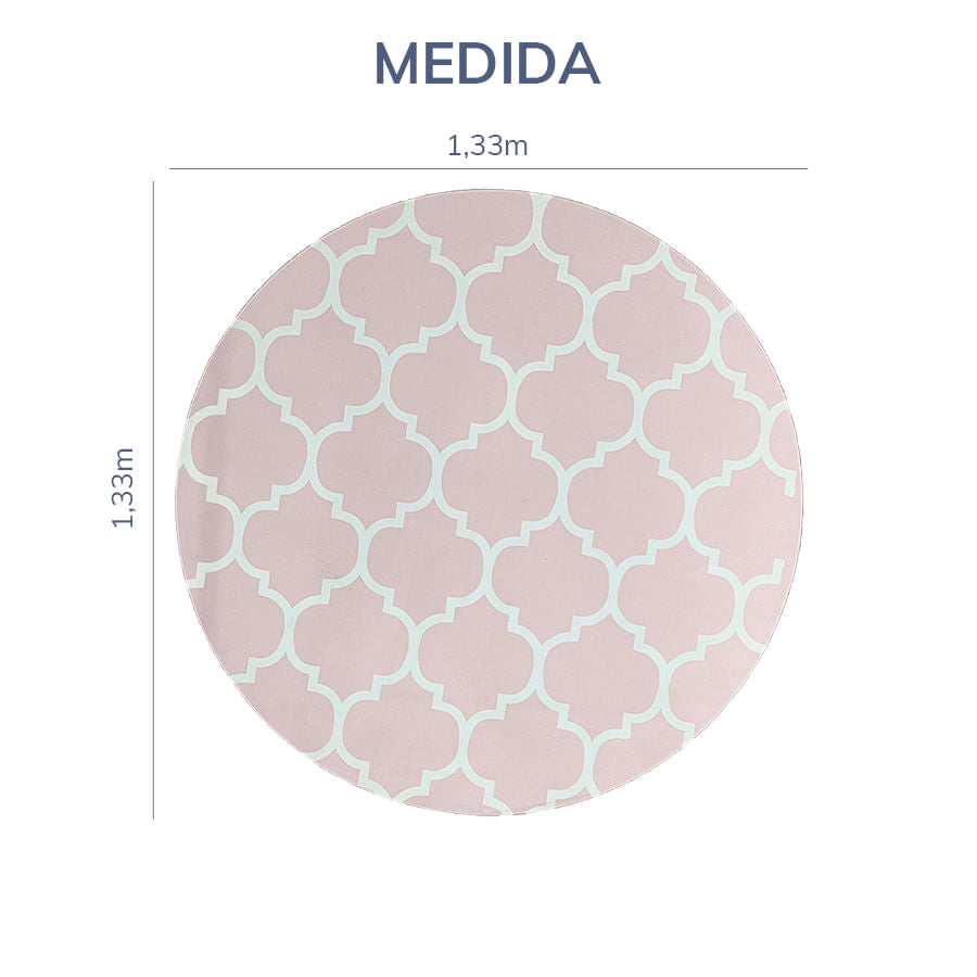 Tapete Infantil Redondo Arabesco - Rosa