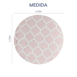 Tapete Infantil Redondo Arabesco - Rosa