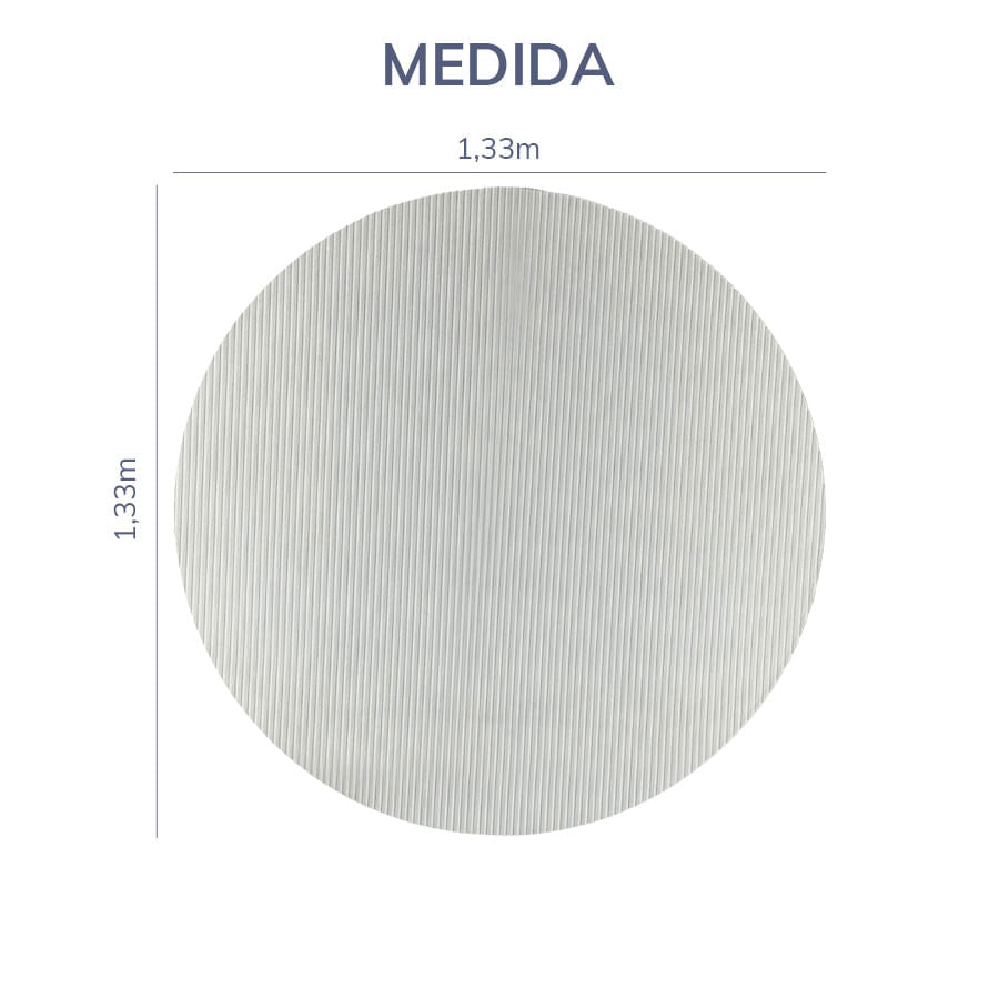 Tapete Infantil Redondo Listra Fina - Bege