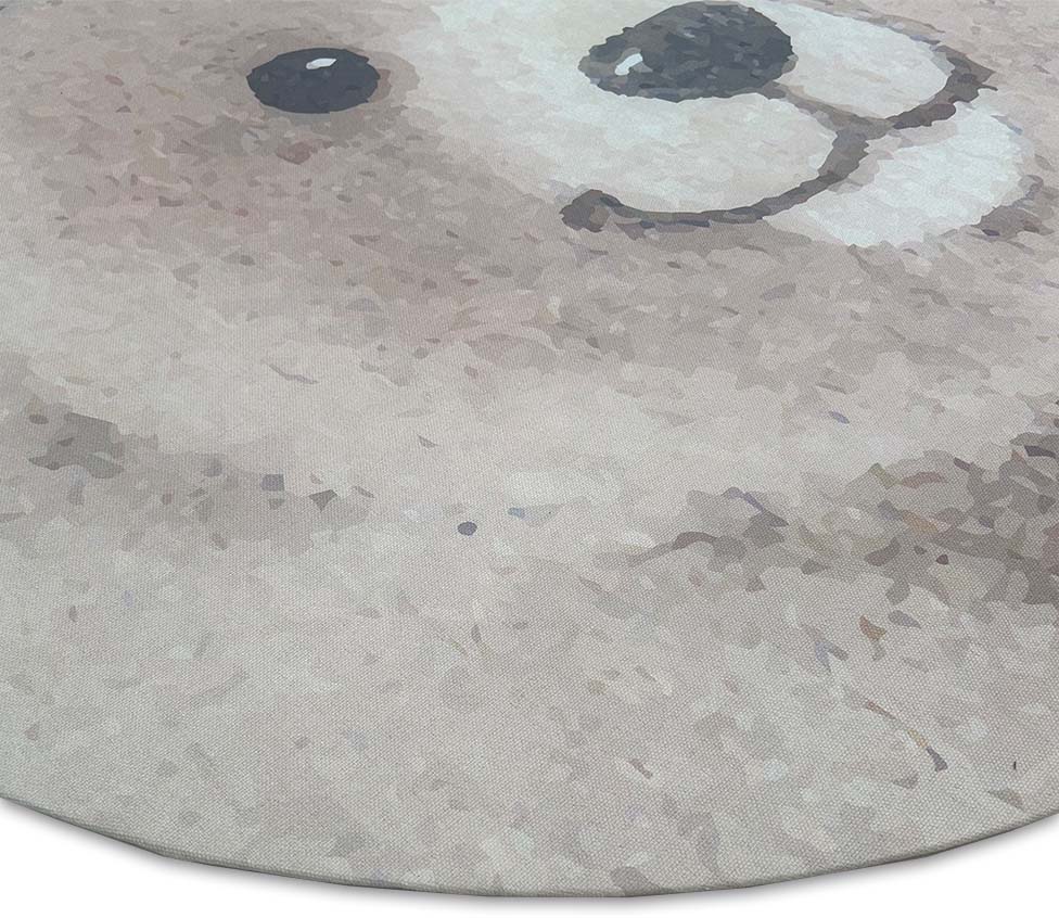 Tapete Infantil Redondo Urso - Bege