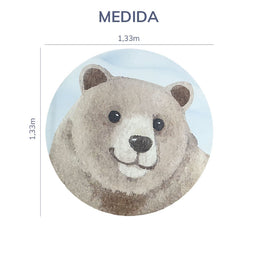 Tapete Infantil Redondo Urso - Bege