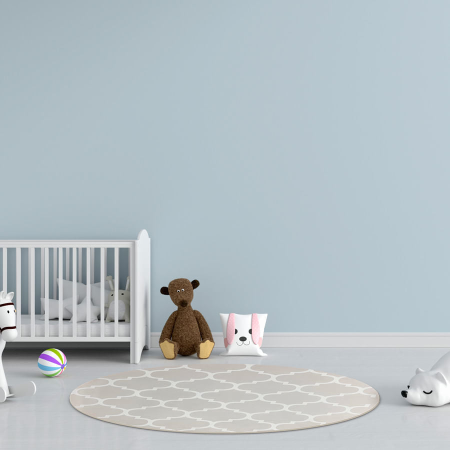 Tapete Infantil Redondo Arabesco - Bege