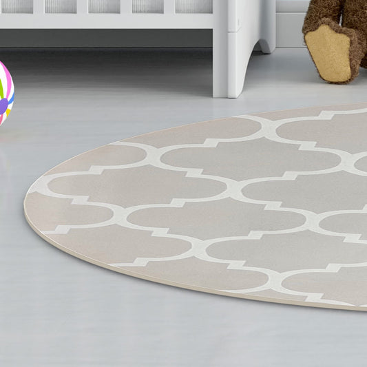 Tapete Infantil Redondo Arabesco - Bege