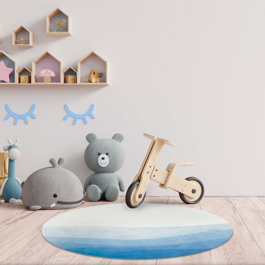 Tapete Infantil Redondo Onda - Azul