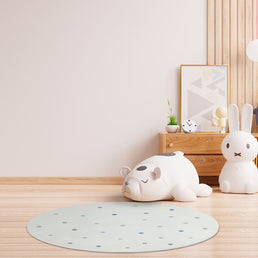 Tapete Infantil Redondo Poá - Azul