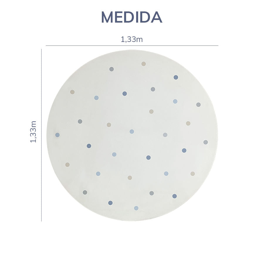 Tapete Infantil Redondo Poá - Azul